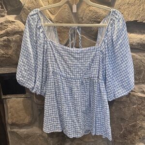 Sweet Lemon Blue Gingham Blouse